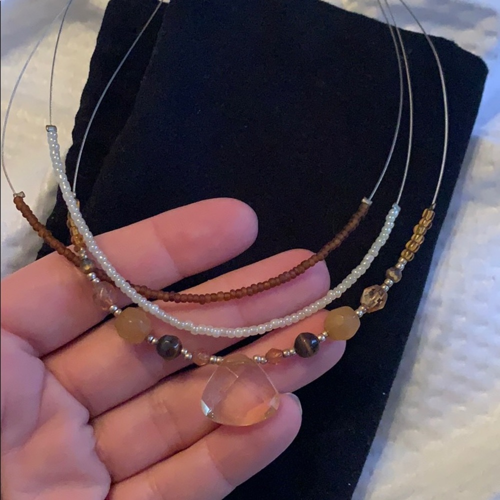 TOPAZ COLORED 3 strand necklace